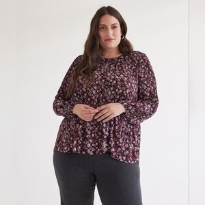 Penningtons Printed Pleated Swing Blouse, BNWT, Size 5X